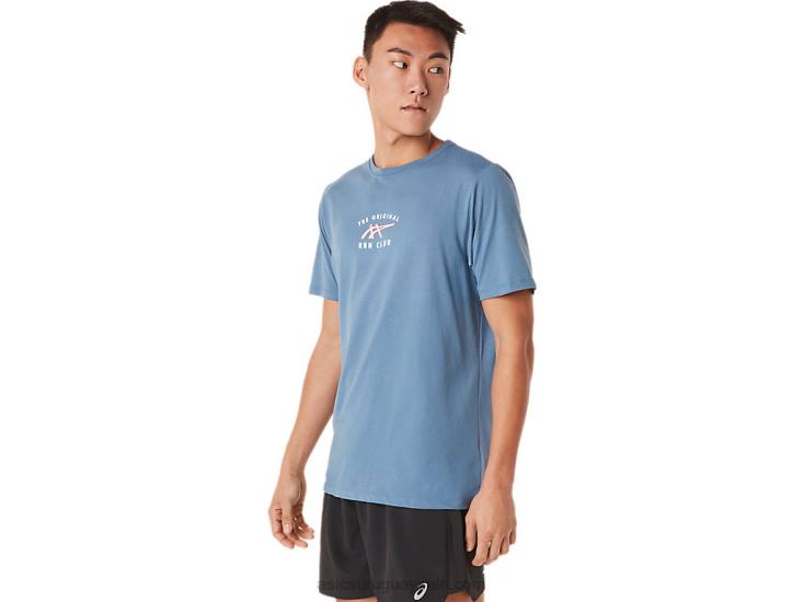 Camiseta de Manga Corta Asics Club de Carrera Azul Energía - Image 3