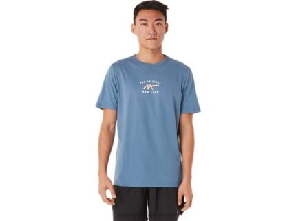Camiseta de Manga Corta Asics Club de Carrera Azul Energía