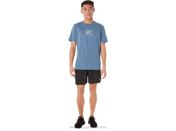 Camiseta de Manga Corta Asics Club de Carrera Azul Energía - Image 6