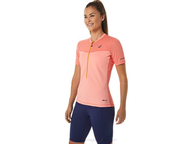 Camiseta de Manga Corta Asics Fujitrail Mujer Papaya Guayaba Energía y Estilo - Image 3