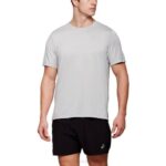 Camiseta de Manga Corta Asics Hombre Brezo Gris Claro Estilo Deportivo