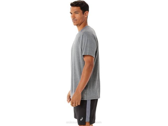 Camiseta de manga corta Asics Lyte hombre gris oscuro estilo moderno - Image 3