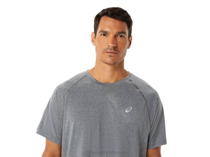 Camiseta de manga corta Asics Lyte hombre gris oscuro estilo moderno - Image 4
