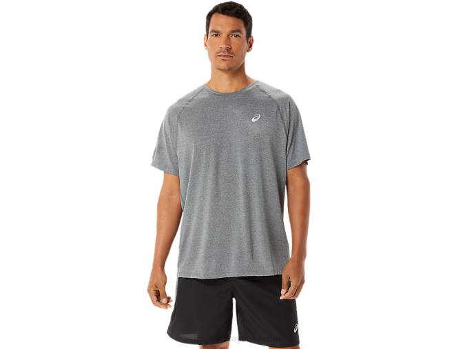 Camiseta de manga corta Asics Lyte hombre gris oscuro estilo moderno - Image 1