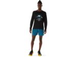Camiseta de Manga Larga Asics Rendimiento Negro con Logo Fujitrail - Image 5