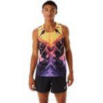 Camiseta de Maratón Masculina Asics Naranja Claro Energía y Estilo