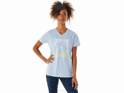 Camiseta de mujer Asics con eslogan girasoles brezo de niebla