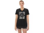 Camiseta de mujer Asics rendimiento negra con eslogan girasoles