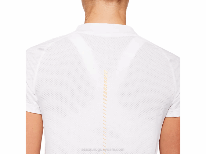 Camiseta de Tenis de Manga Corta Mujer Asics Blanco Brillante Ideal para Entrenamiento - Image 4