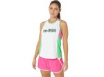 Camiseta de Tirantes Fuerte Reutilizada Asics Blanca Rosa Glo