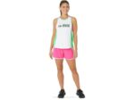 Camiseta de Tirantes Fuerte Reutilizada Asics Blanca Rosa Glo - Image 4