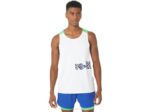 Camiseta de Tirantes Reutilizada Fuerte Asics Blanca para Hombre