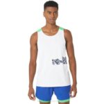 Camiseta de Tirantes Reutilizada Fuerte Asics Blanca para Hombre