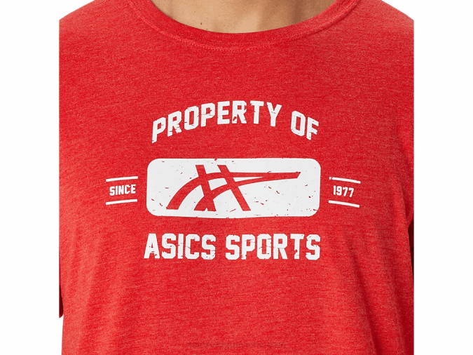 Camiseta Deportiva Asics Manga Corta Brezo Rojo Clásico - Image 2