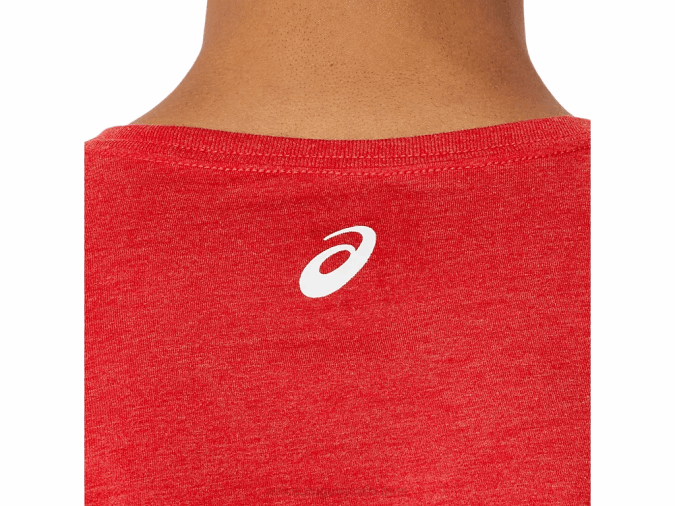 Camiseta Deportiva Asics Manga Corta Brezo Rojo Clásico - Image 3