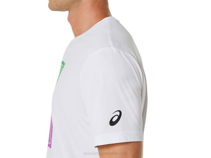 Camiseta Gráfica Court GS Asics Hombre Blanco Brillante Estilo Deportivo - Image 4