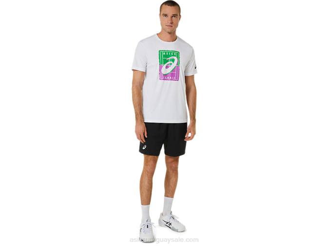 Camiseta Gráfica Court GS Asics Hombre Blanco Brillante Estilo Deportivo - Image 5