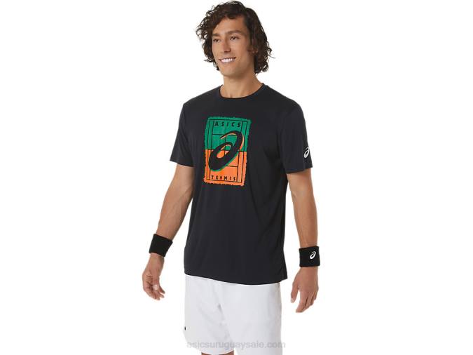 Camiseta Gráfica Court GS Hombre Asics Rendimiento Negro Estilo Deportivo - Image 3