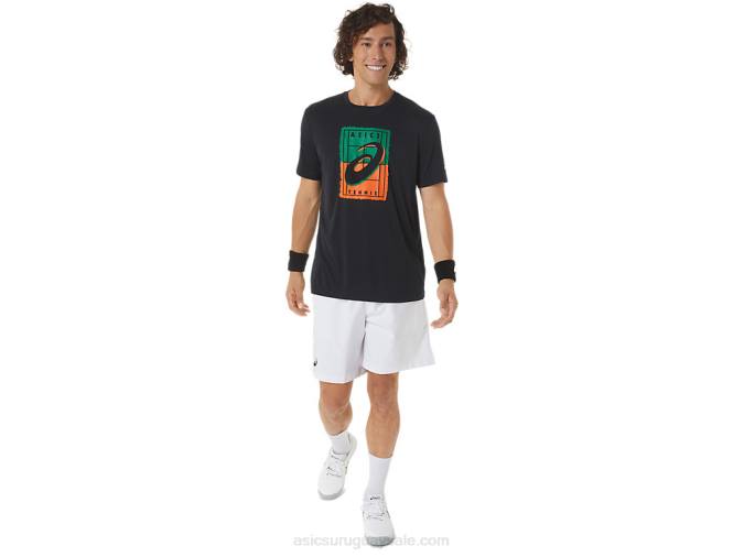 Camiseta Gráfica Court GS Hombre Asics Rendimiento Negro Estilo Deportivo - Image 4