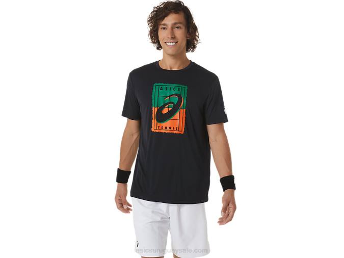 Camiseta Gráfica Court GS Hombre Asics Rendimiento Negro Estilo Deportivo - Image 1