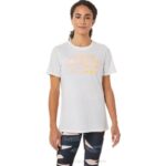 Camiseta Gráfica Mujer Asics Blanco Brillante Estilo Trendy