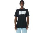 Camiseta Larga Asics Rendimiento Logo Abstracto Negra