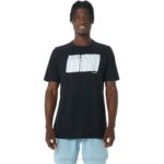 Camiseta Larga Asics Rendimiento Logo Abstracto Negra