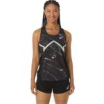 Camiseta Ligera Asics Mujer Rendimiento Negro Verde Susurro