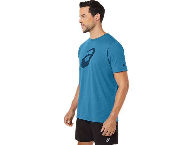 Camiseta Manga Corta Pincel Asics Isla Azul Brezo Estilo Deportivo - Image 3