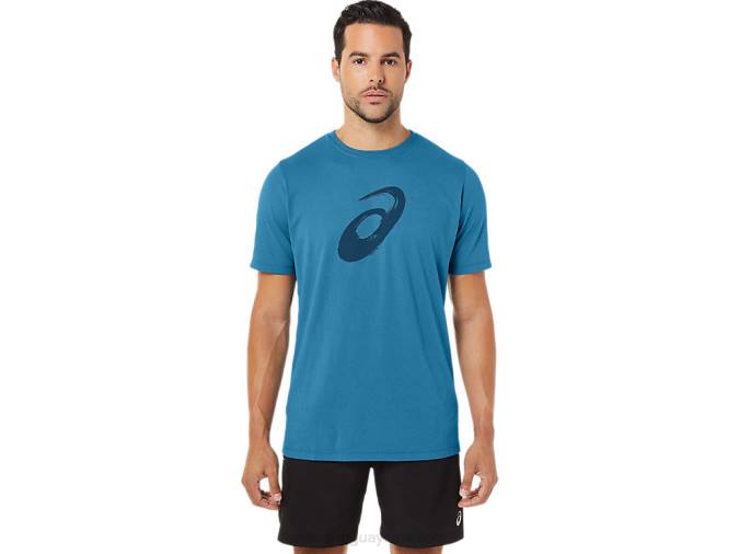 Camiseta Manga Corta Pincel Asics Isla Azul Brezo Estilo Deportivo - Image 1