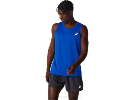 Camiseta Plateada Asics Hombre Azul Estilo Moderno y Cómoda