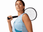 Camiseta sin mangas Asics gráfico Match humo azul para mujer - Image 2