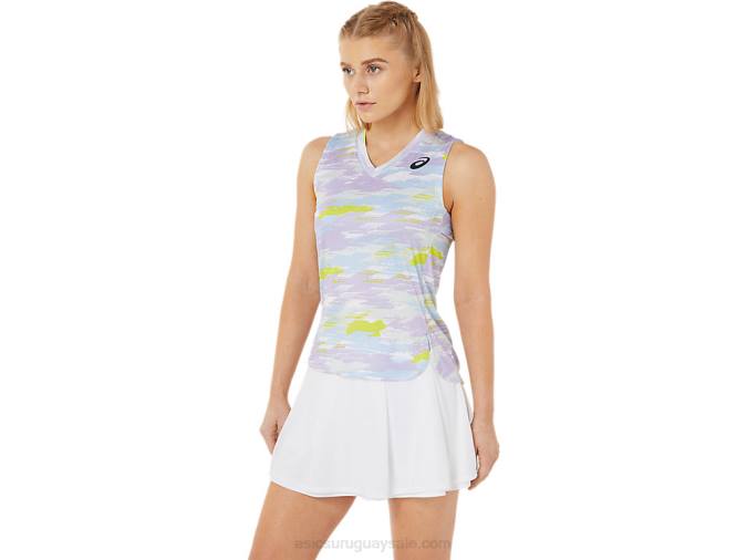 Camiseta sin mangas Asics Match mujer color murasaki estilo gráfico - Image 3