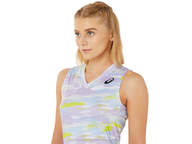 Camiseta sin mangas Asics Match mujer color murasaki estilo gráfico - Image 4