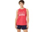 Camiseta sin mangas Asics mujer píxel rosa estilo moderno