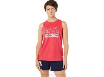 Camiseta sin mangas Asics mujer píxel rosa estilo moderno
