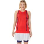 Camiseta Sin Mangas Asics Strong 92 Mujer Alerta Roja Buceo Azul