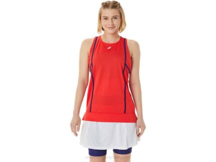 Camiseta Sin Mangas Asics Strong 92 Mujer Alerta Roja Buceo Azul