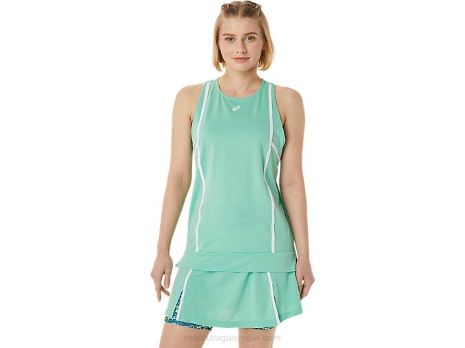 Camiseta Sin Mangas Asics Strong 92 Mujer Espuma de Mar Blanco Brillante - Image 1