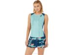 Camiseta sin mangas Asics verde oasis índigo claro para mujer