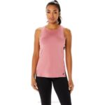 Camiseta Sin Mangas Fit Sana Asics Rosa Humado Mujer Fitness
