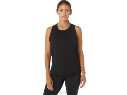 Camiseta sin mangas Kate de malla negra Asics Rendimiento Mujer