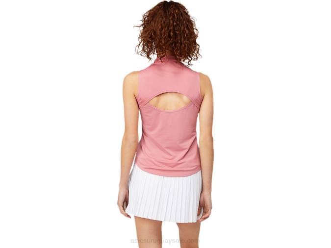 Camiseta sin mangas Match Asics rosa ahumado para mujer estilo moderno - Image 2