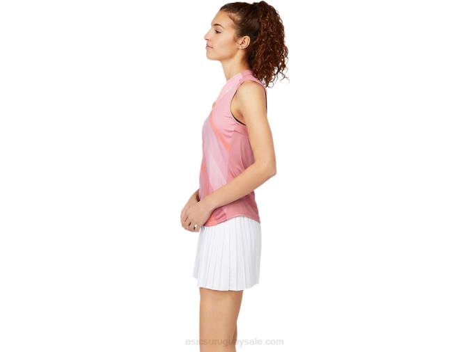 Camiseta sin mangas Match Asics rosa ahumado para mujer estilo moderno - Image 3
