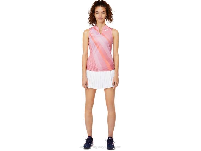 Camiseta sin mangas Match Asics rosa ahumado para mujer estilo moderno - Image 4