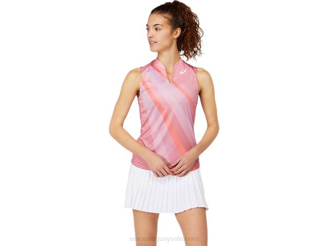Camiseta sin mangas Match Asics rosa ahumado para mujer estilo moderno - Image 1
