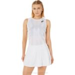 Camiseta sin mangas mujer Asics blanco brillante estilo moderno