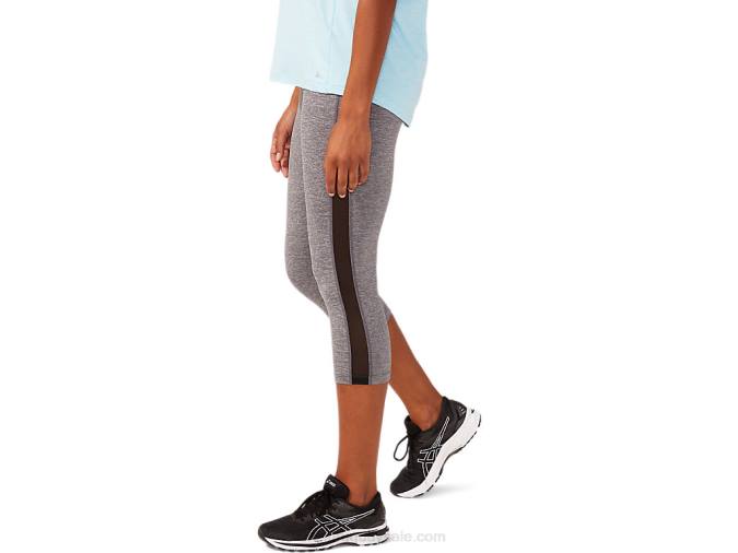 Capri de Malla Kate Asics Mujer Gris Oscuro Estilo Deportivo - Image 3