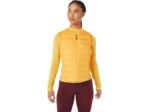 chaleco acolchado Asics mujer tigre amarillo estilo deportivo