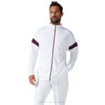 Chaqueta Asics Chándal Hombre Blanco Brillante Marte Profundo
